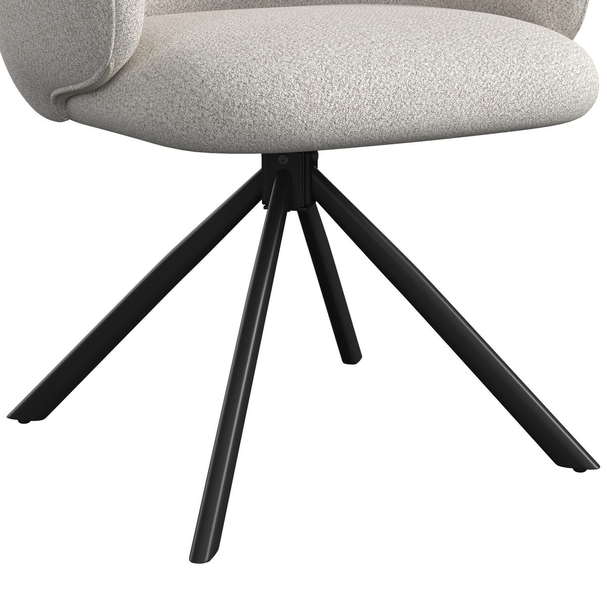 STOLIČKA S PODRÚČKAMI LIORA - čierna/krémová, Modern, kov/textil (58/84/61cm) - Bessagi Home