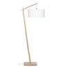 Stehlampe Andes Weiß/ Naturfarben mit Fußschalter - Naturfarben/Weiß, Design, Holz/Textil (70/176cm) - Good & Mojo