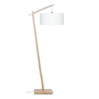 Stehlampe Andes Weiß/ Naturfarben mit Fußschalter - Naturfarben/Weiß, Design, Holz/Textil (70/176cm) - Good & Mojo