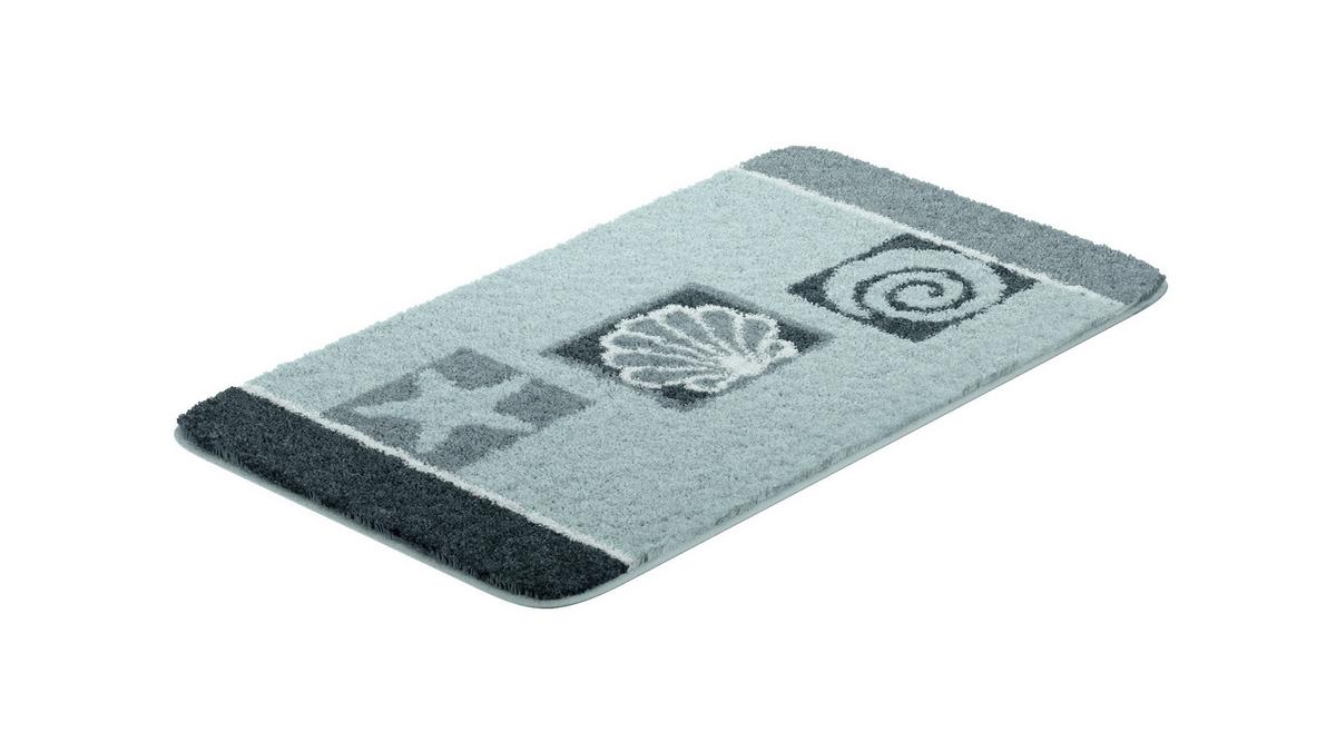 Badematte Ayla - Grau, Basics, Textil (65/115cm) - Grund