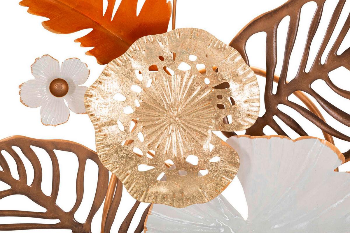 Wanddeko Bouquet Goldfarben, Weiß B: 50,8 Cm - Basics, Metall (50.8/87/7cm)