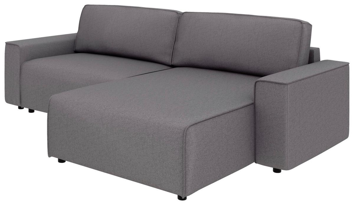 Ecksofa Chance, D.grau S: 265x164 cm - Dunkelgrau/Schwarz, MODERN, Textil (265/164cm) - Trendmanufaktur
