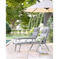 Sonnenliege Grau verstellbar, B: 61cm - Grau, Basics, Textil/Metall (61/39/183cm) - Modante