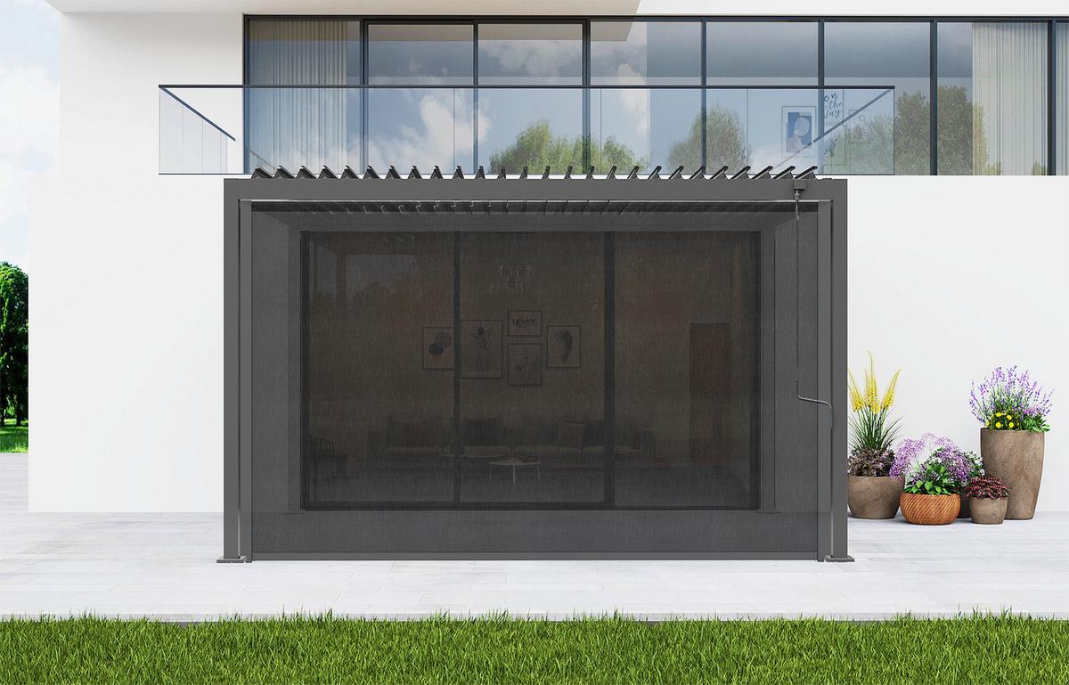 Kurbelrollo Für Pergola Origin Aluminium Bxh: Ca. 371x231,5cm - Anthrazit, Basics, Metall (371/231,5/9cm) - Gardenson