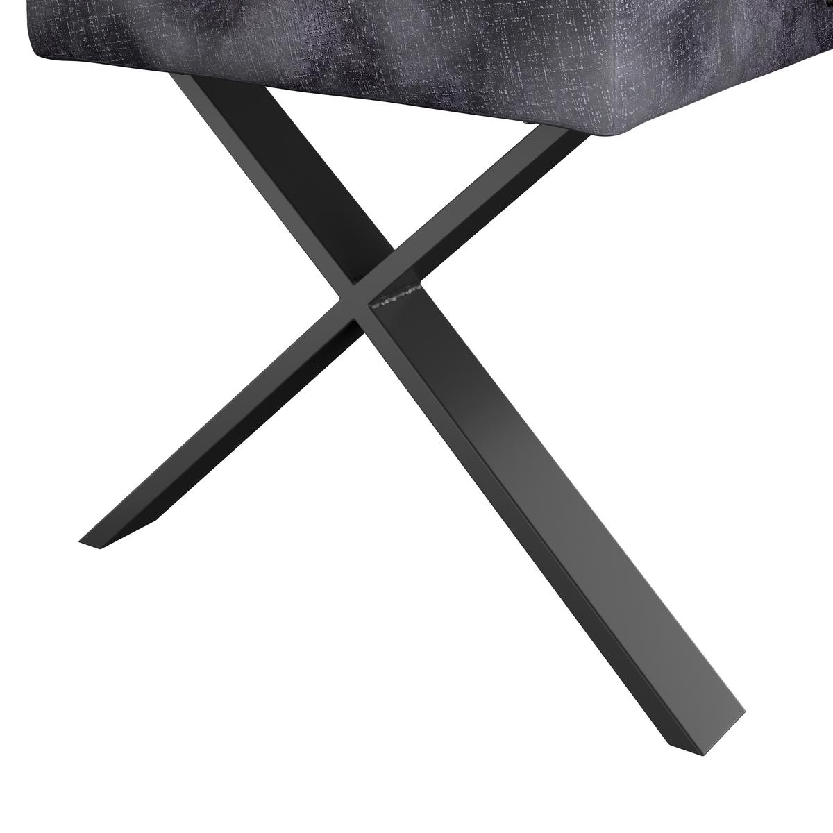 Eckbank Anthrazit Webstoff Donna 200x150 Cm - Anthrazit/Schwarz, MODERN, Textil/Metall (200/150cm)