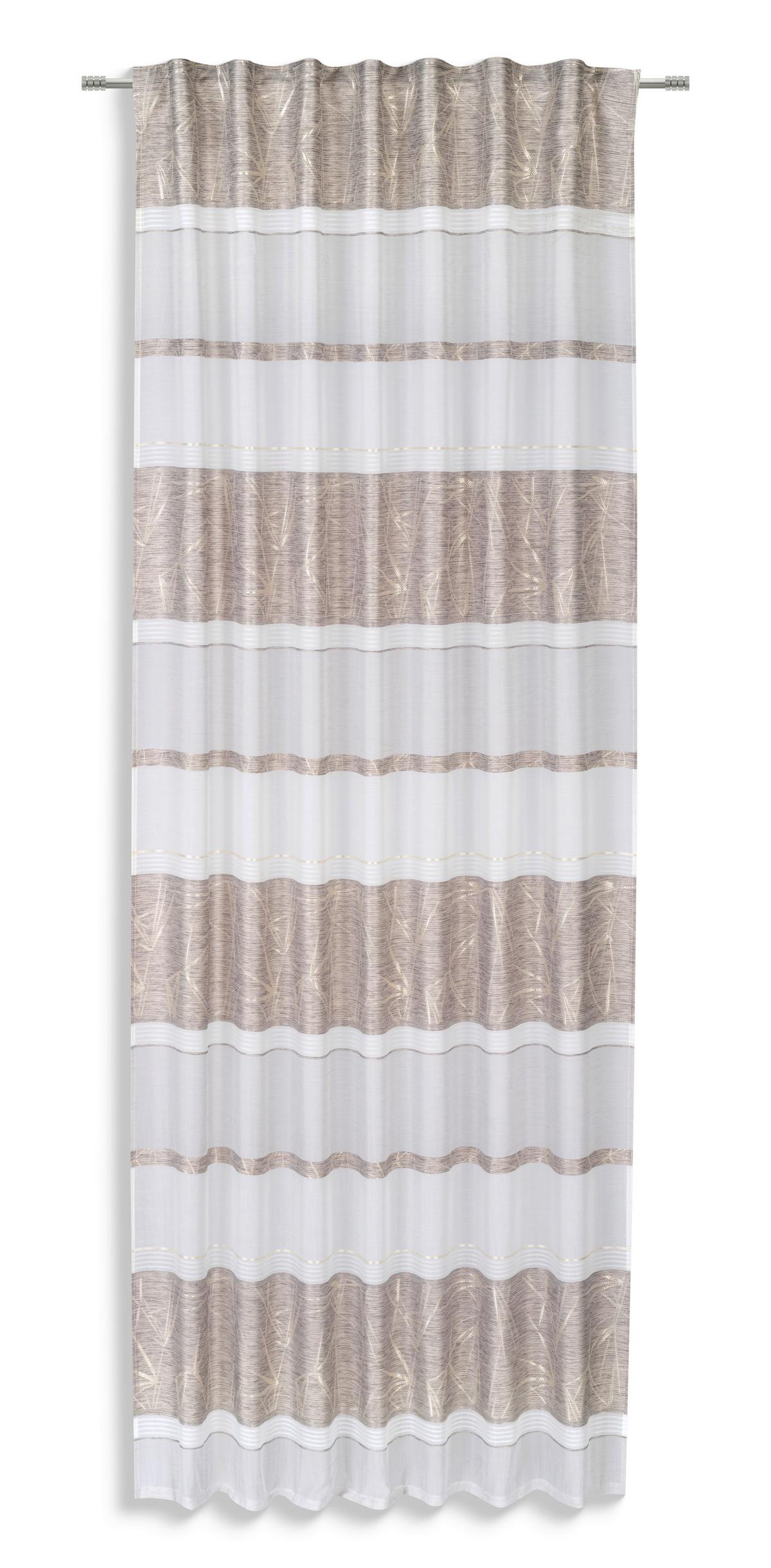 Fertigvorhang Miriam - Silberfarben/Weiß, MODERN, Textil (140/245cm) - Luca Bessoni