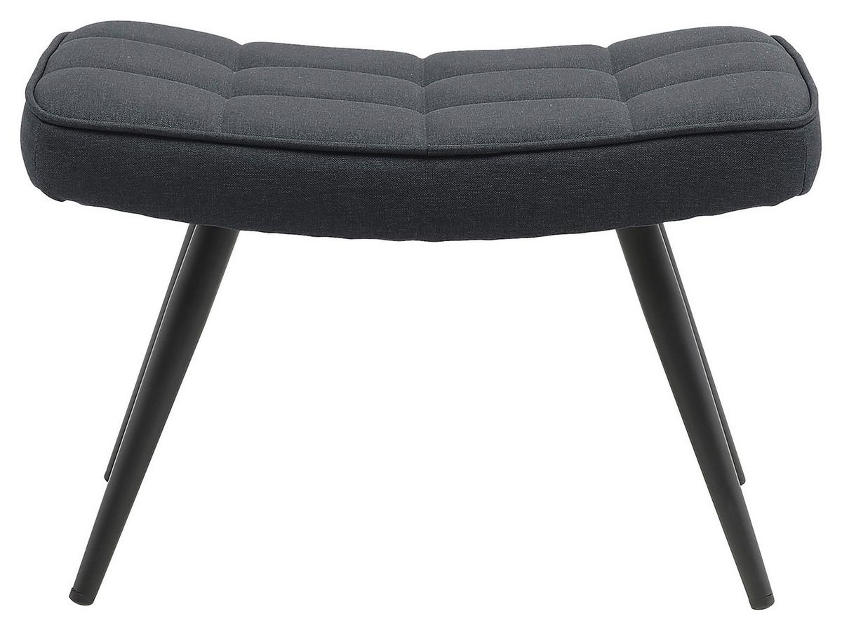 Hocker Uta Textil Dunkelgrau Sitz Gepolstert H: 39 cm - Dunkelgrau/Schwarz, MODERN, Holzwerkstoff/Textil (60/39/41cm) - MID.YOU