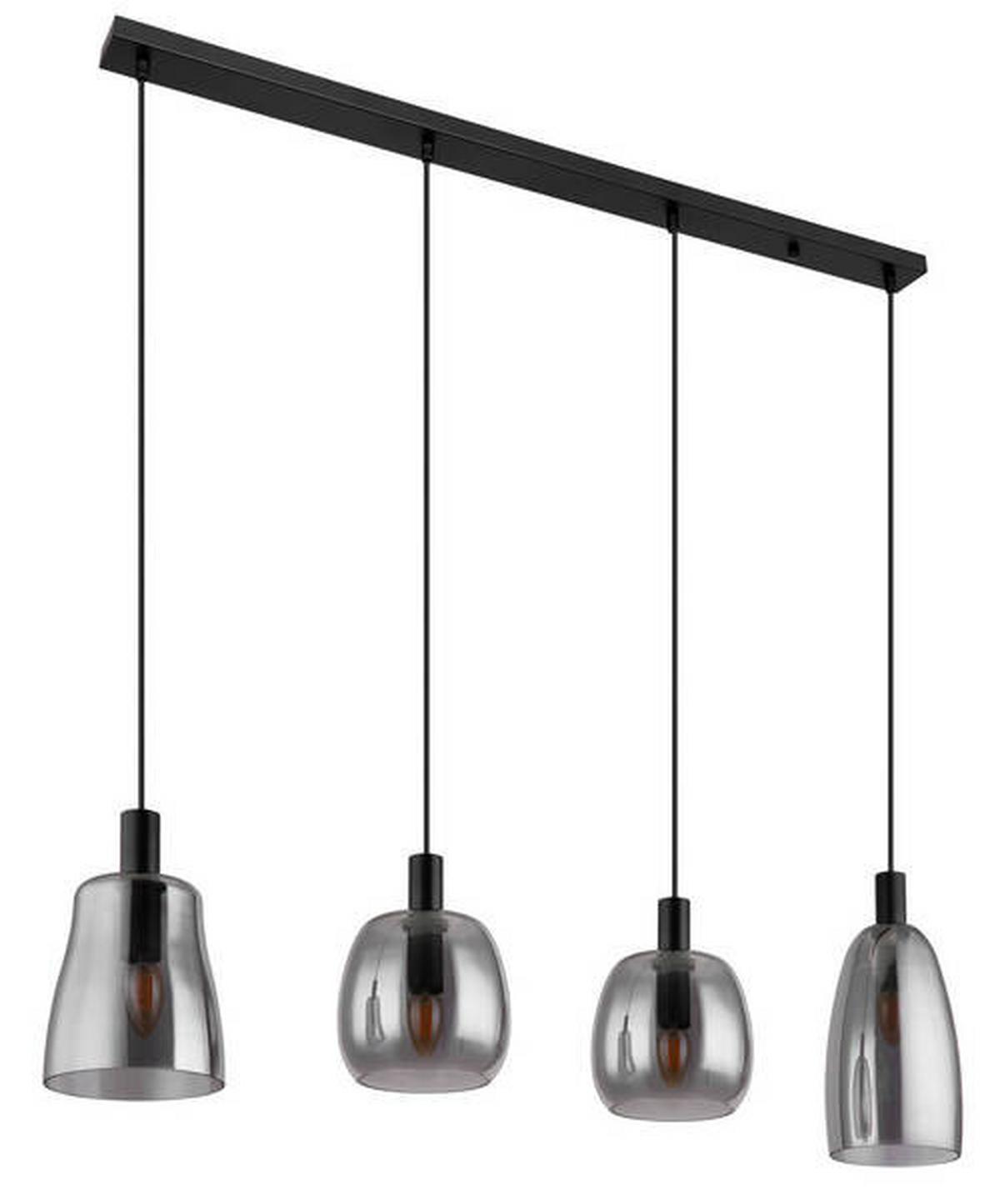 Hängeleuchte 15789-4hb - Schwarz, Design, Glas/Metall (107/16/120cm) - Globo