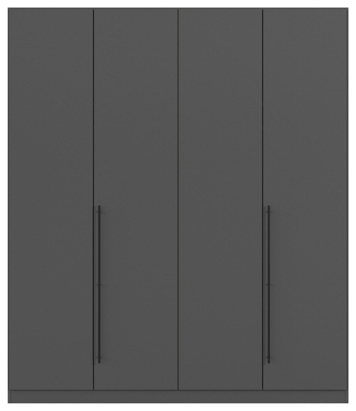 Kleiderschrank Safari B: 181 cm - Grau, KONVENTIONELL, Holzwerkstoff (181/210/54cm)