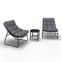 BALKÓNOVÁ ZOSTAVA ELIA - sivá/tmavosivá, Modern, kov/textil - Bessagi Garden