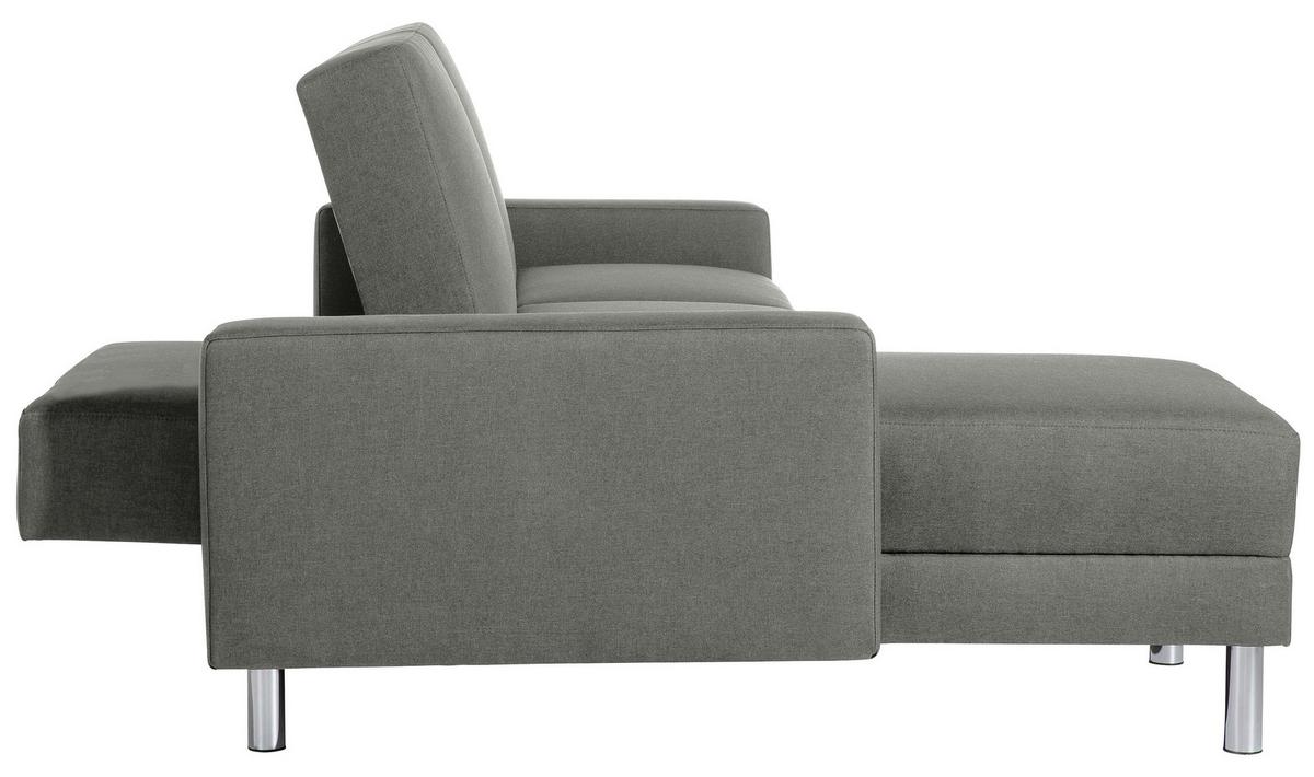 Ecksofa mit Schlaffunktion Just Fashion Hellgrau - Chromfarben/Hellgrau, KONVENTIONELL, Textil (152/230cm) - Max Winzer