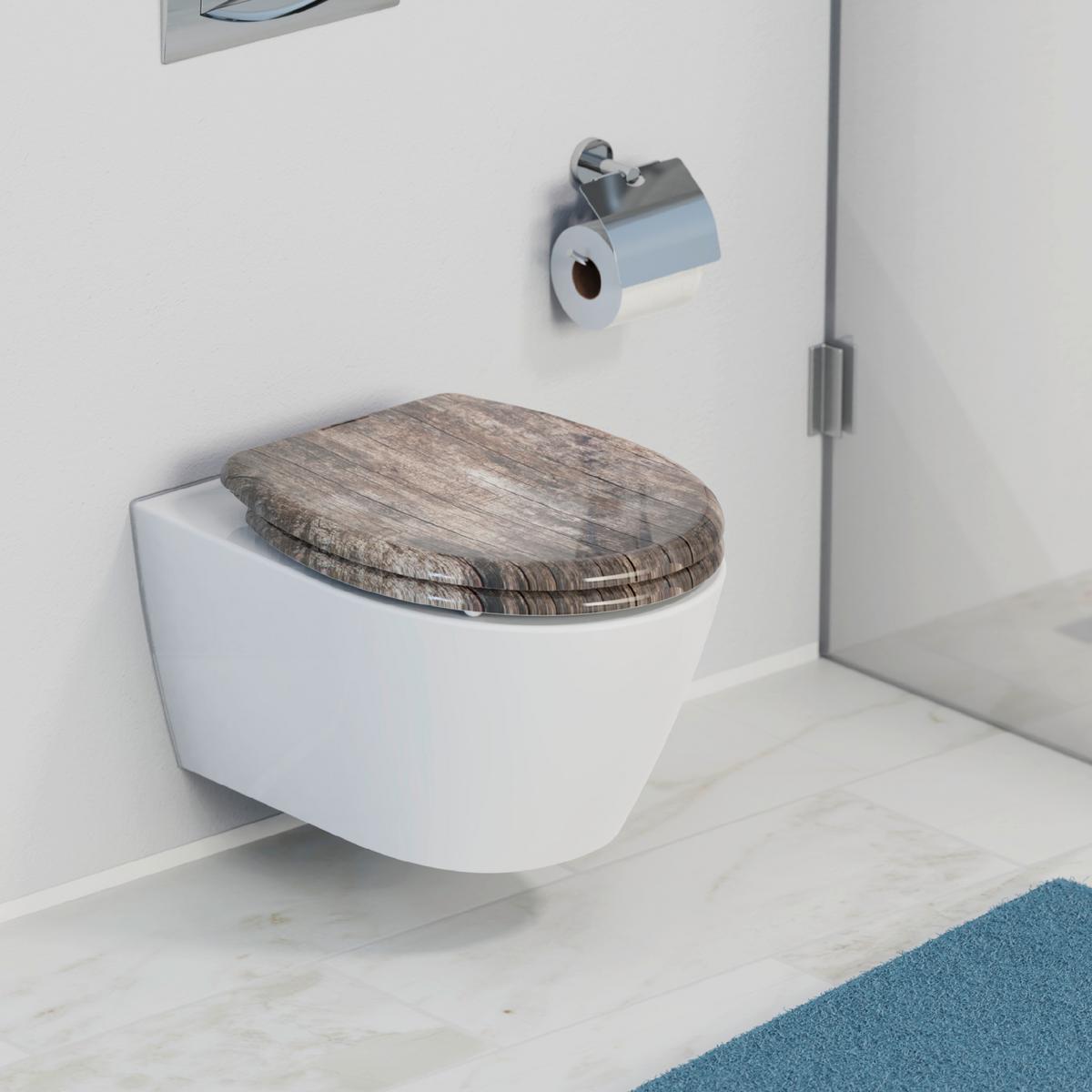 WC-Sitz braun mit Absenkautomatik, B: 37,5cm - Braun, KONVENTIONELL, Kunststoff (37,5/45,5/2,5cm)
