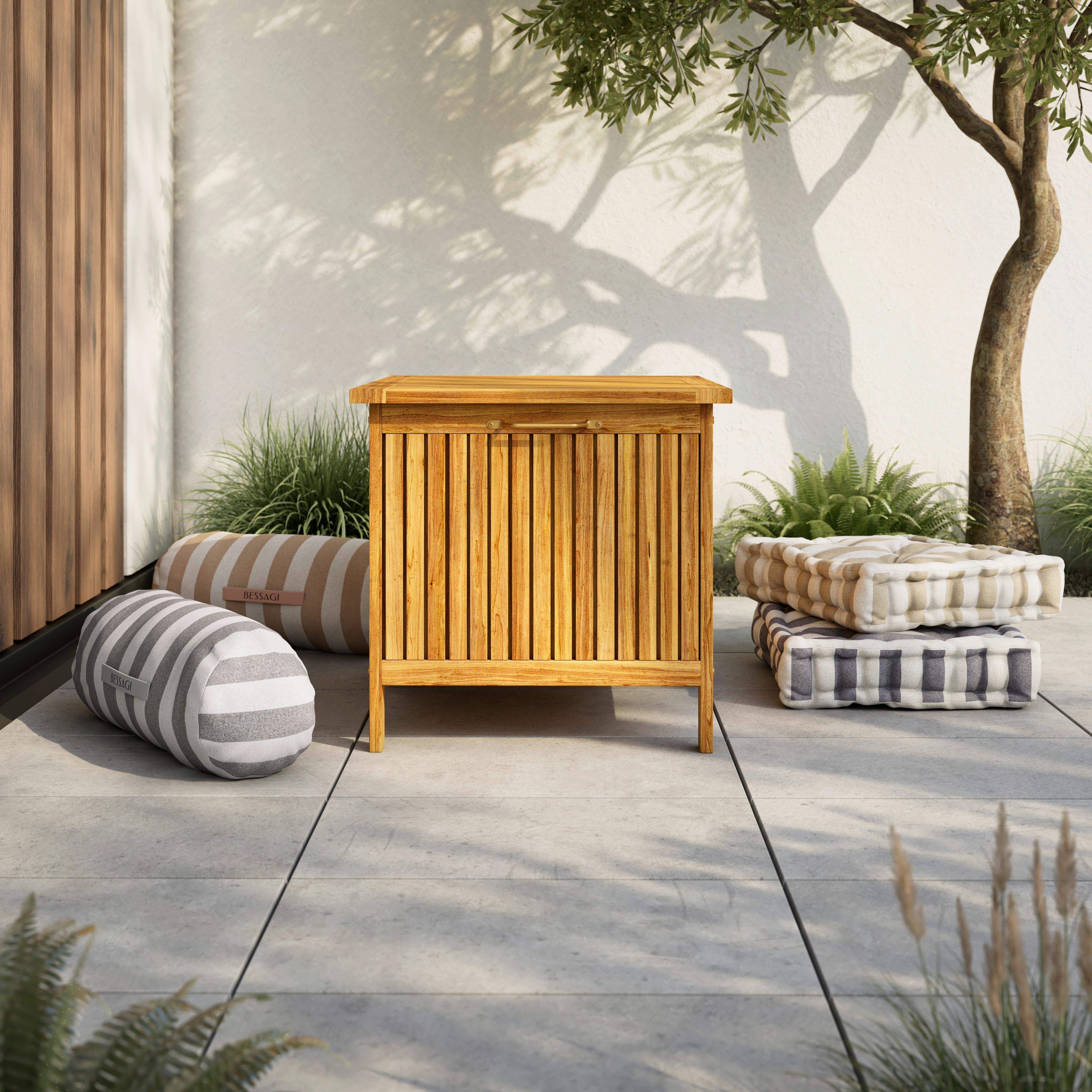 BOX NA VANKÚŠE FRANCA - farba tíku, Modern, drevo (55/53/60cm) - Bessagi Garden