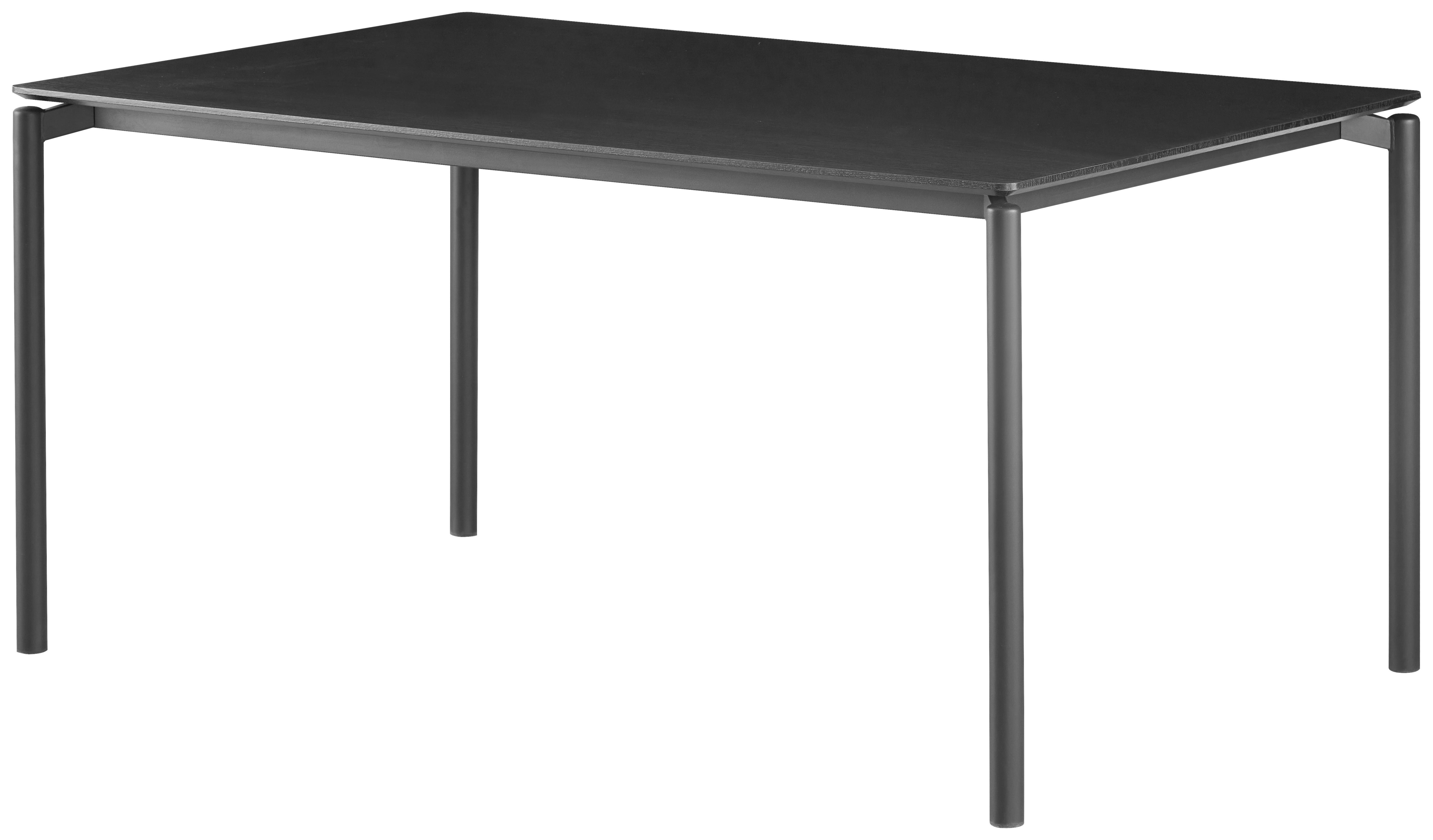 Esstisch Lean Mdf Schwarz, B: 160 cm - Schwarz, KONVENTIONELL, Holzwerkstoff/Metall (160/76/90cm) - P & B