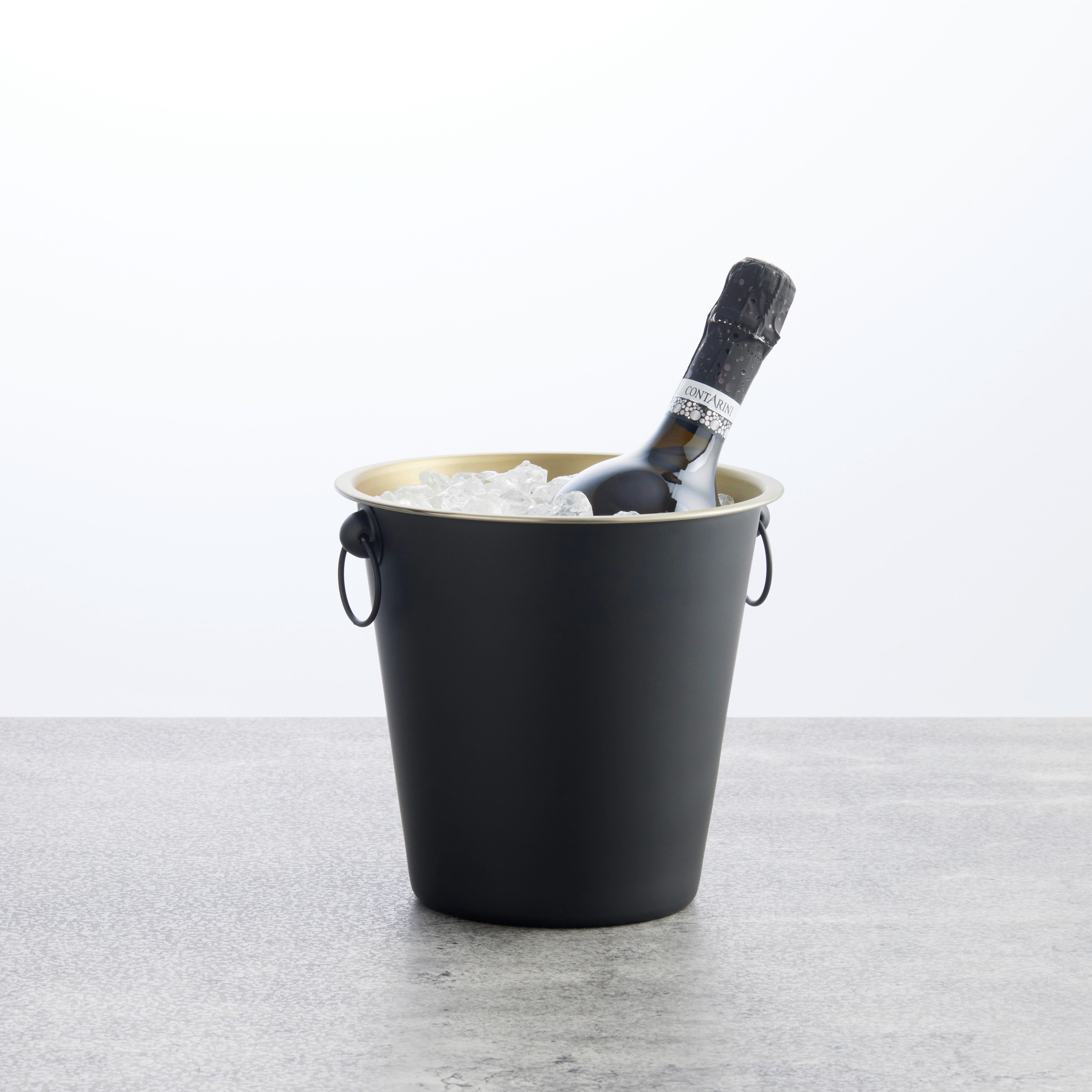 Chladič fliaš GLAMOUR - čierna/zlatá, Modern, kov (21,7/20,5cm) - Mömax
