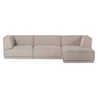 ECKSOFA Manu Naturfarben 286x160cm - Schwarz/Naturfarben, MODERN, Textil (286/160cm) - Livetastic