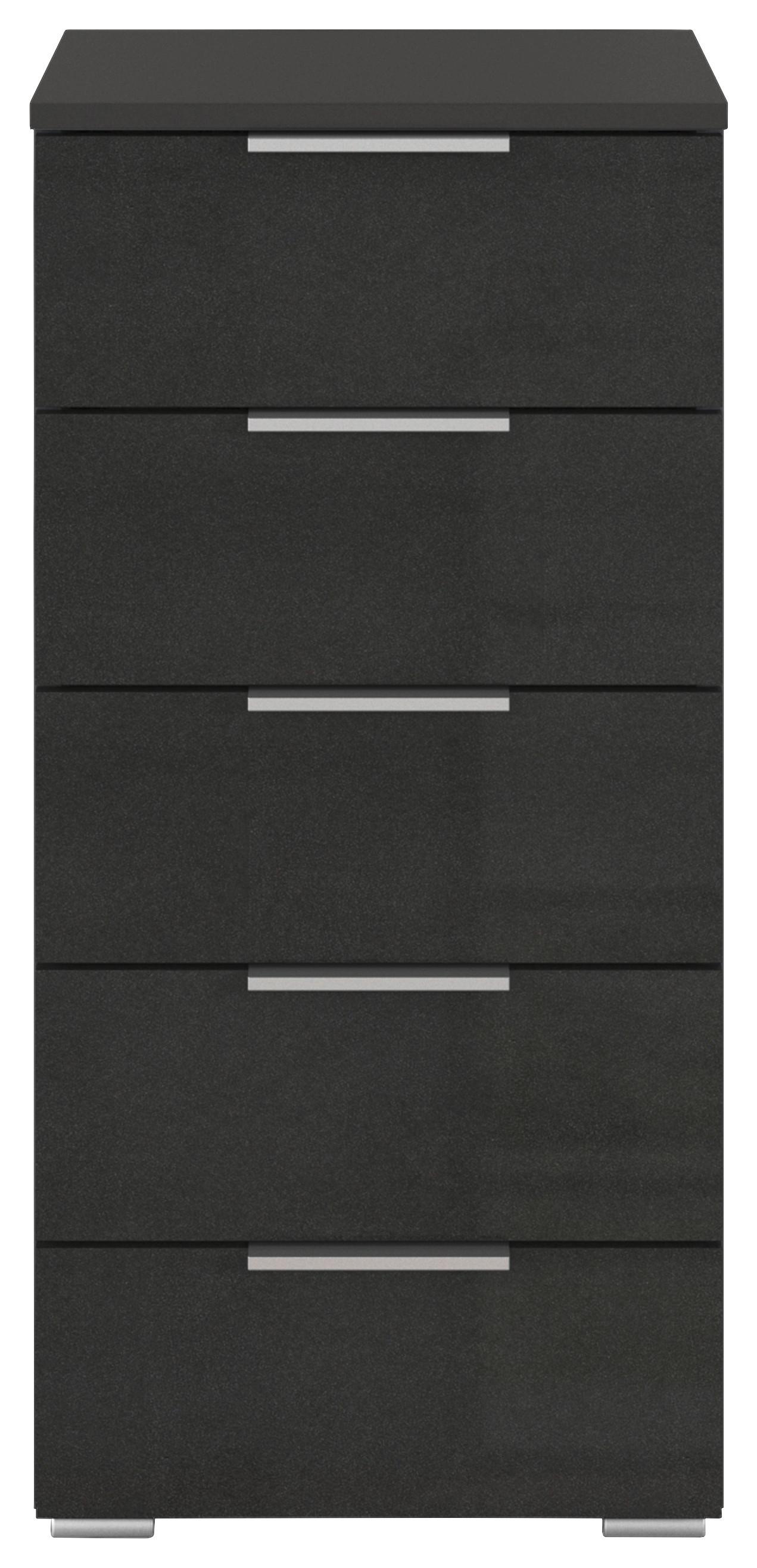 Nachtkästchen Mars 5l-Hg Weiß B: 84 cm - Grau Hochglanz/Alufarben, Basics, Holzwerkstoff (40/84/40cm)