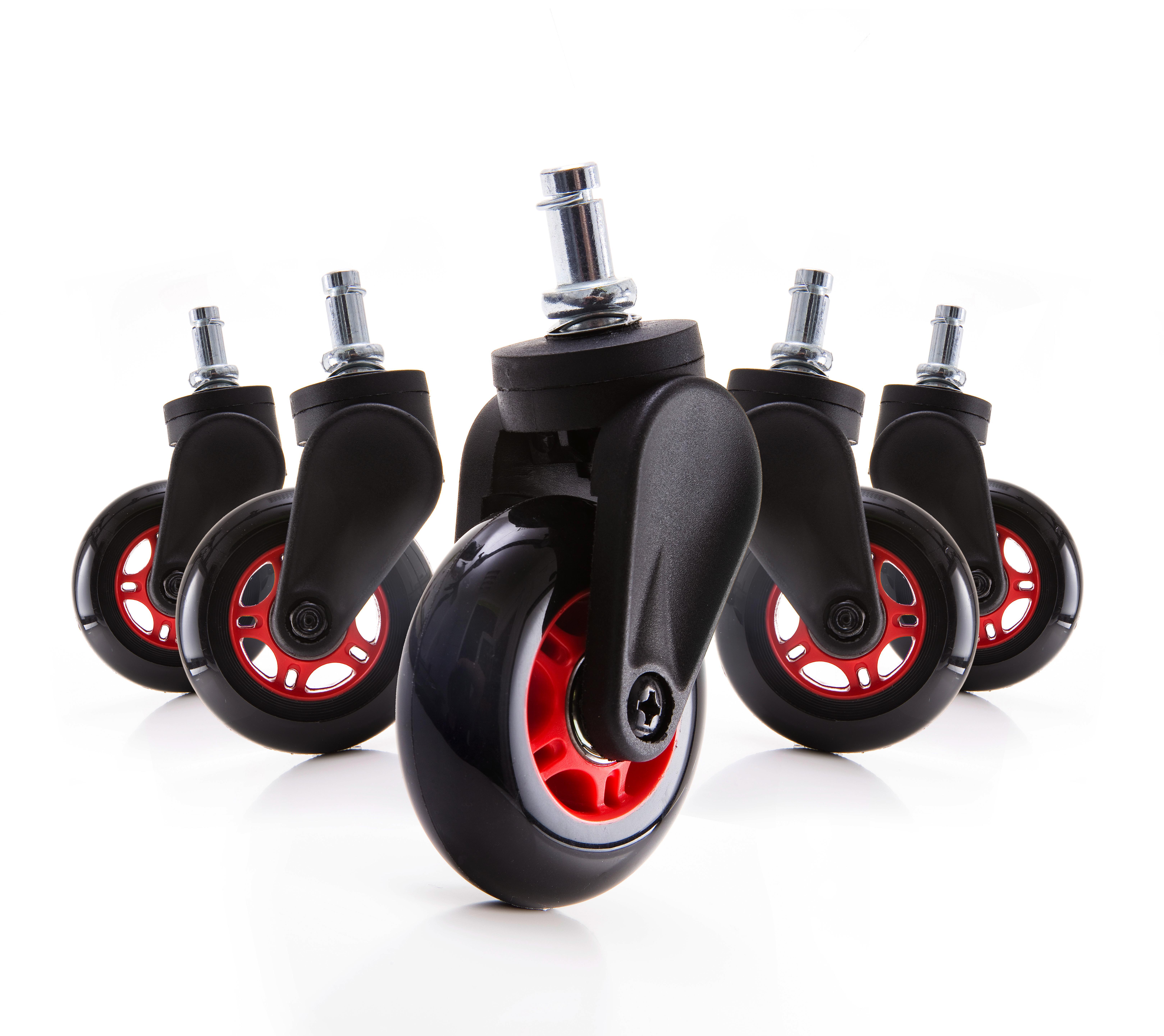 Drehstuhlrolle Blade Wheel D: 7,5cm Rot-schw. - Rot/Schwarz, MODERN, Kunststoff/Metall (7,5cm) - Dxracer