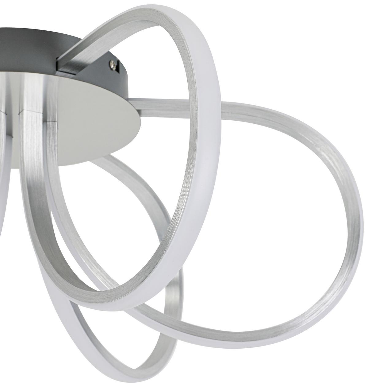 LED-Deckenleuchte Casey - Silberfarben/Nickelfarben, Basics, Kunststoff/Metall (55/22cm) - Luca Bessoni