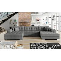 Wohnlandschaft Vento Grau U: 165x359x165 cm - Chromfarben/Grau, Design, Textil (165/359/165cm) - MID.YOU