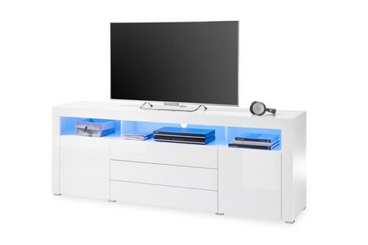 Sideboard Dekor Mit Led 200 Cm Goal Weiß - Alufarben/Weiß, MODERN, Holzwerkstoff (200/74/44cm) - MID.YOU