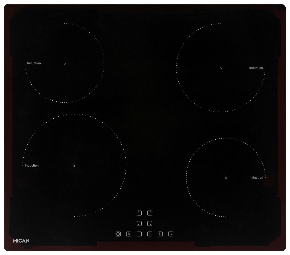 Induktionskochfeld Ika4z - Schwarz, Basics, Glas (59/5,5/52cm) - Mican