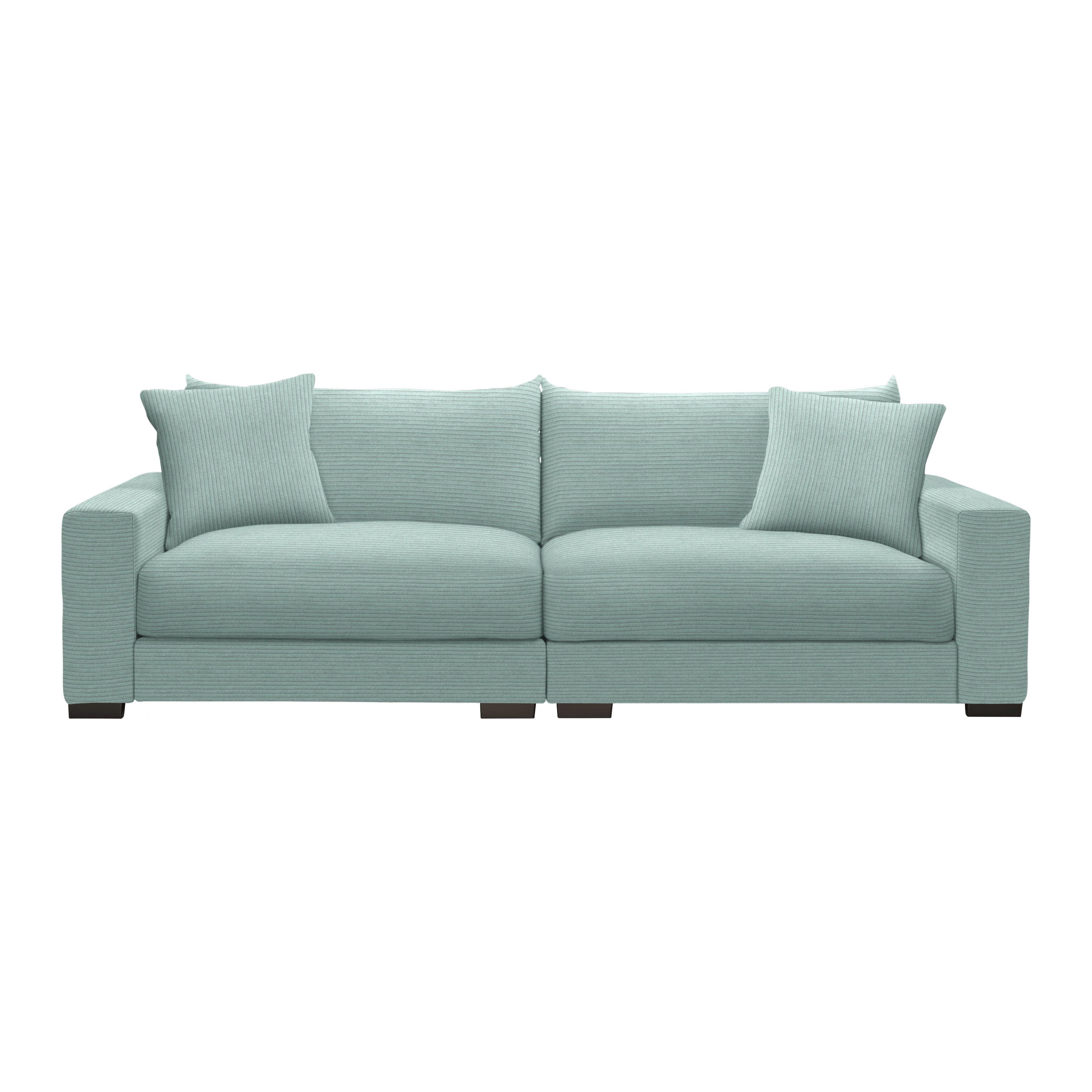 Mega pohovka PEDRO 1200, šalvějově zelený manšestr - šalvějově zelená, Moderní, kov/dřevo (261/83/124cm) - Mömax