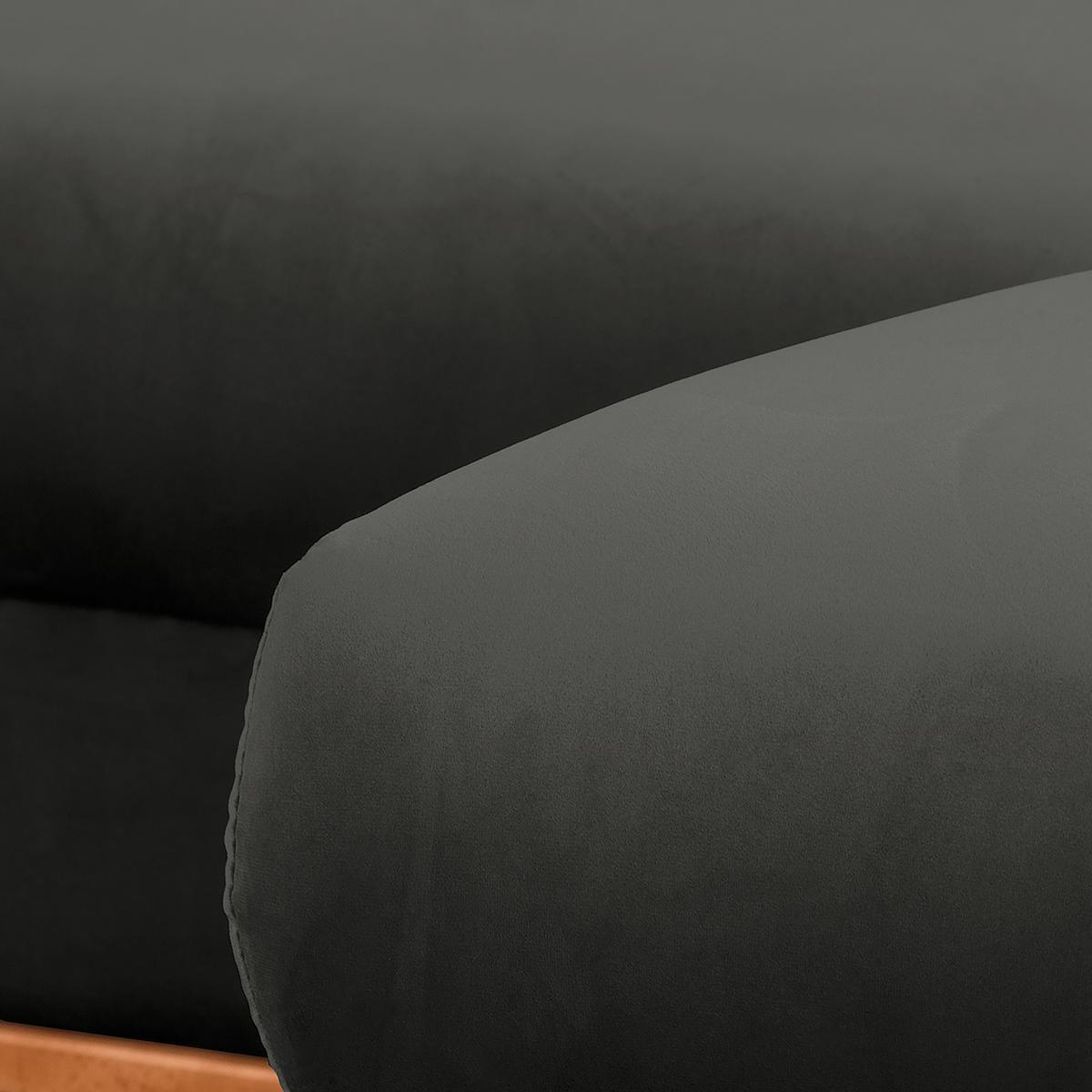 Ecksofa Beata Dunkelgrau S: 230x150 cm - Wengefarben/Dunkelgrau, Design, Textil (230/150cm) - Livetastic