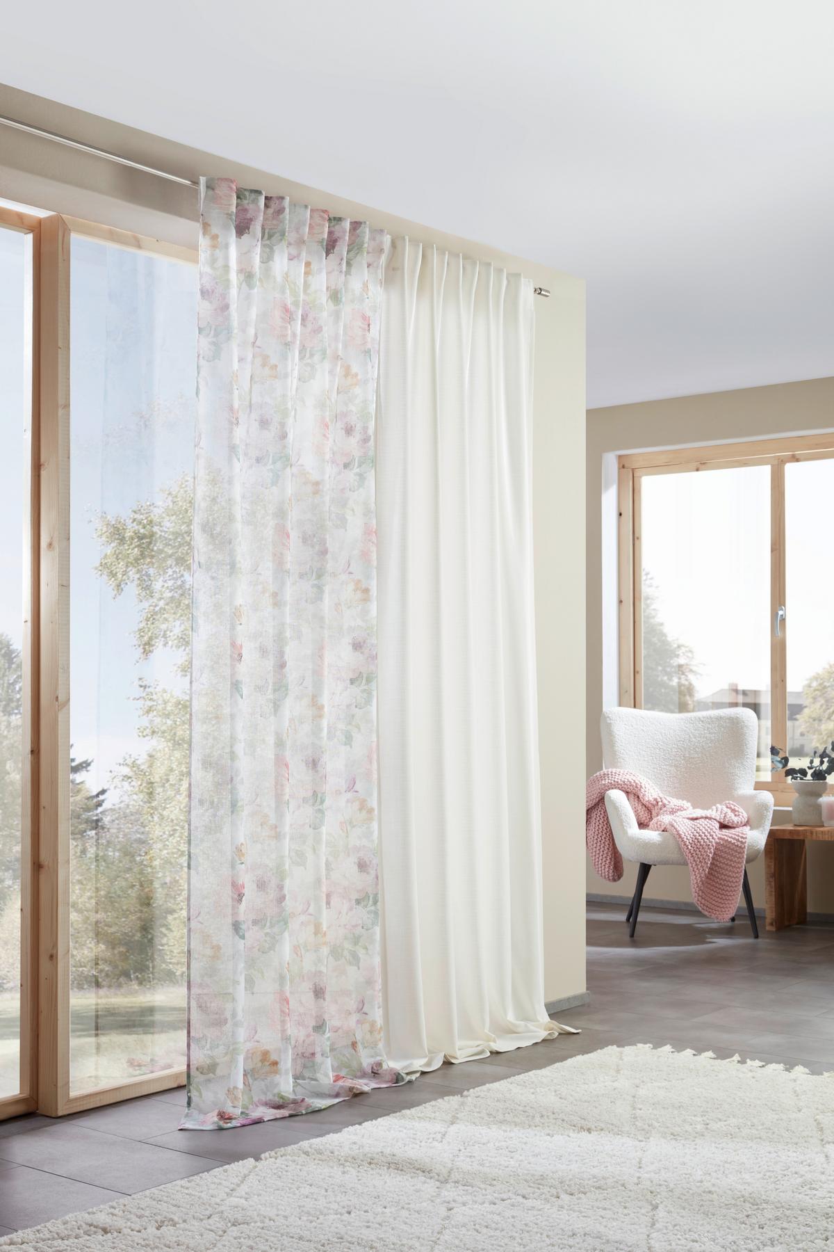 HOTOVÝ ZÁVES Leo, 135/255cm, prírodná - prírodná farba, textil (135/255cm) - Premium Living