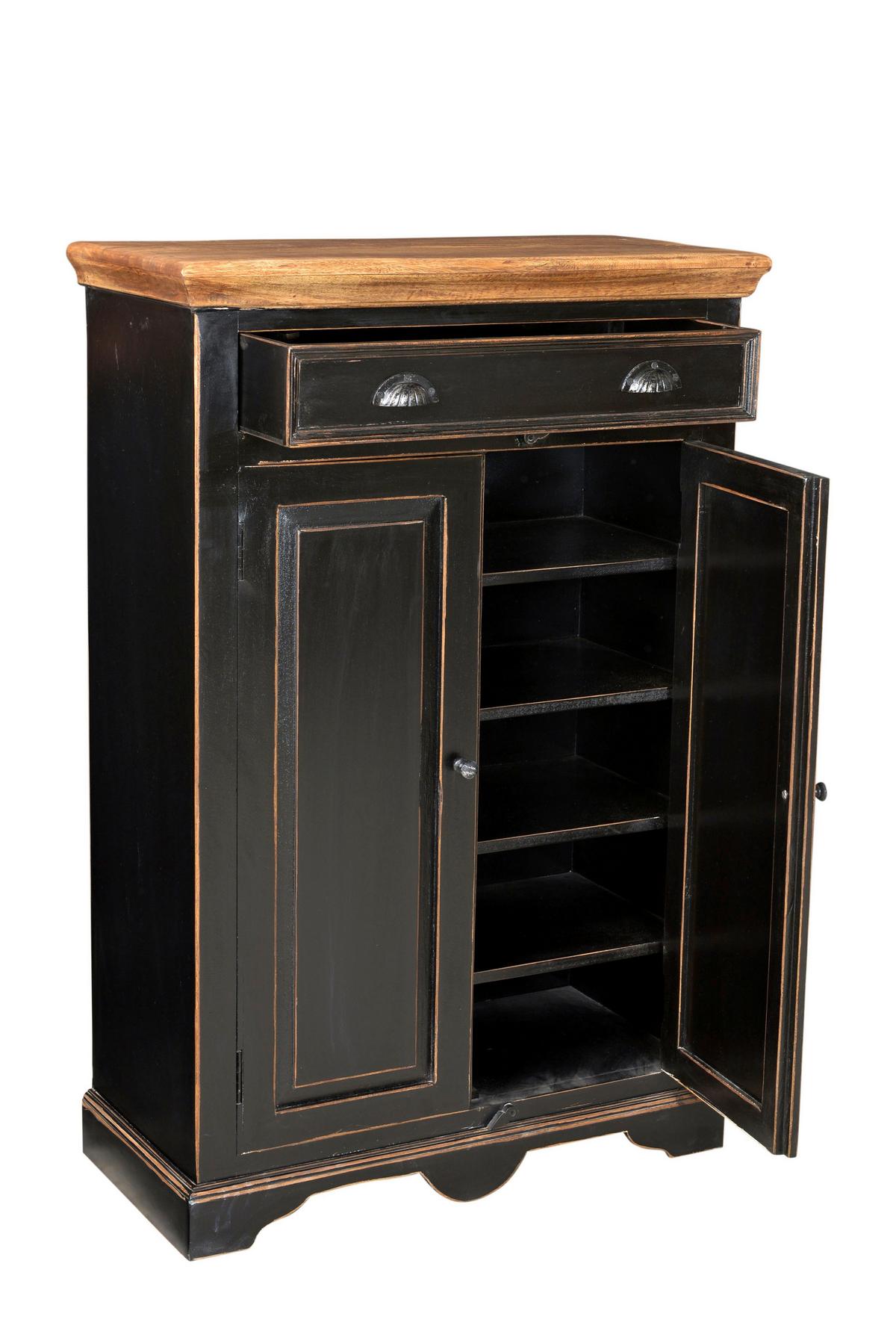 HIGHBOARD Honig/Schwarz B: 80cm - Schwarz/Honig, Design, Holz/Holzwerkstoff (80/120/38cm) - MID.YOU