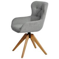 Stuhl Club Hellgrau/eichefarben B: 57 Cm - Eichefarben/Hellgrau, MODERN, Holz/Kunststoff (57/62/91cm) - Livetastic