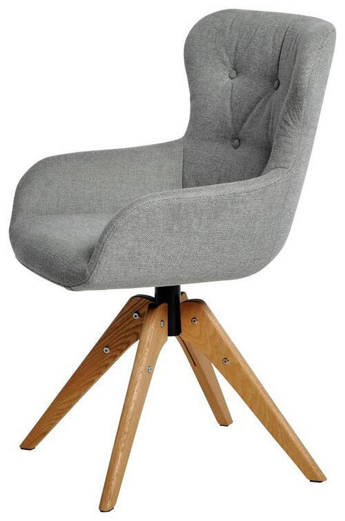 Stuhl Club Hellgrau/eichefarben B: 57 Cm - Eichefarben/Hellgrau, MODERN, Holz/Kunststoff (57/62/91cm) - Livetastic