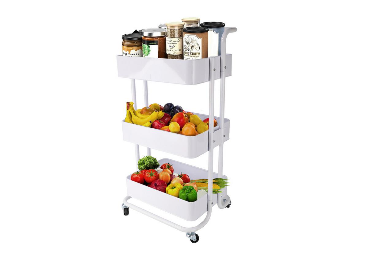 Servierwagen Danao - Weiß, Basics, Metall (43/32/86cm) - Echtwerk