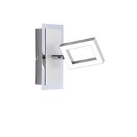 LED-Wandleuchte Inigo 1-Flammig mit Kippschalter - Chromfarben/Weiß, Design, Kunststoff/Metall (14,5/7/15,4cm) - Paul Neuhaus
