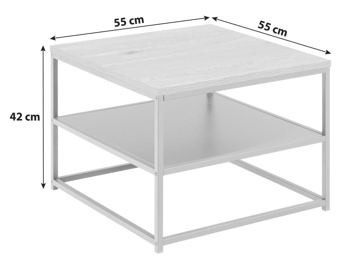Konferenční stolek GILA - barvy dubu/černá, Trend, kov/kompozitní dřevo (55/55/42cm) - MID.YOU