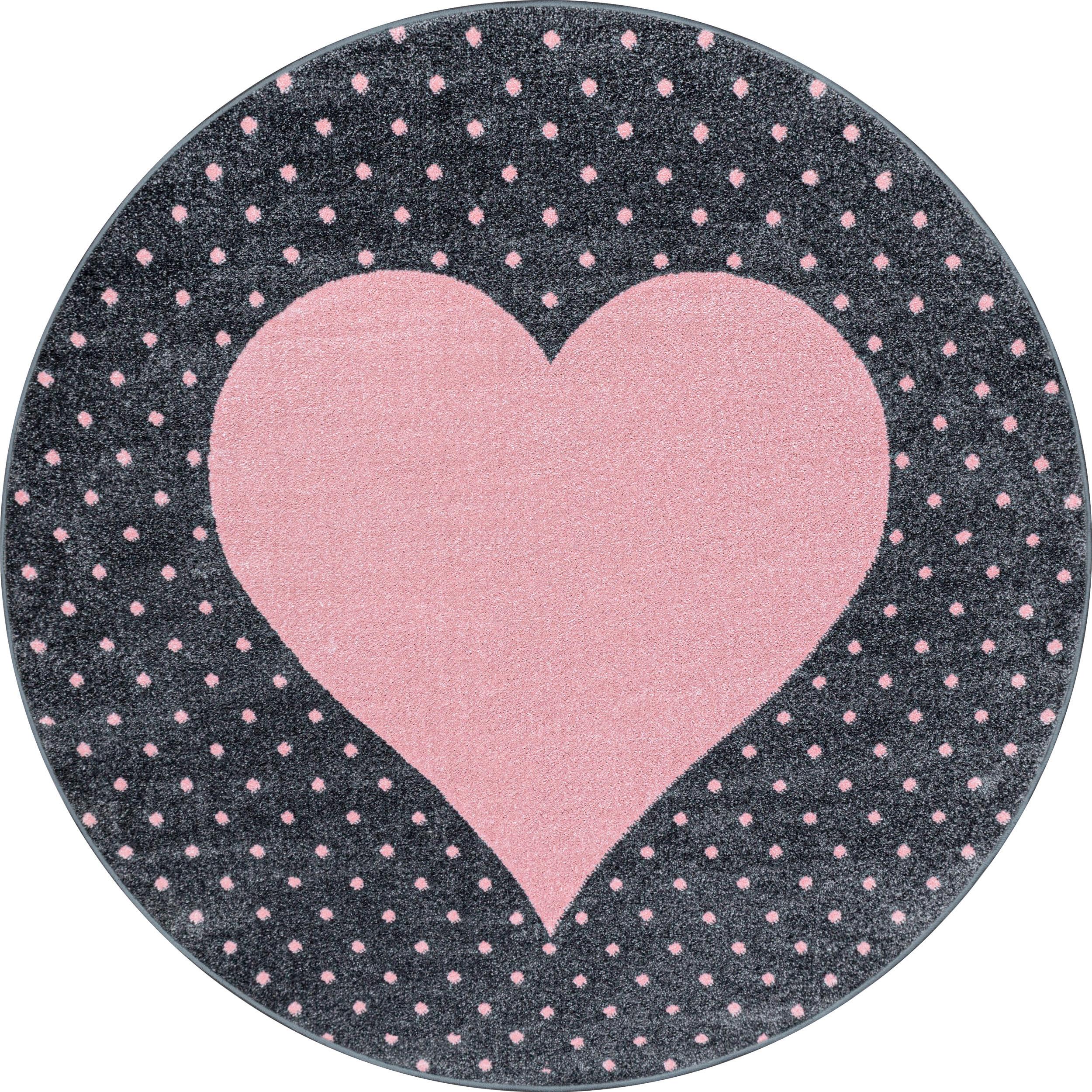 Dětský Koberec Srdce 160cm - pink, Trend, textil (160cm) - Ben'n'jen