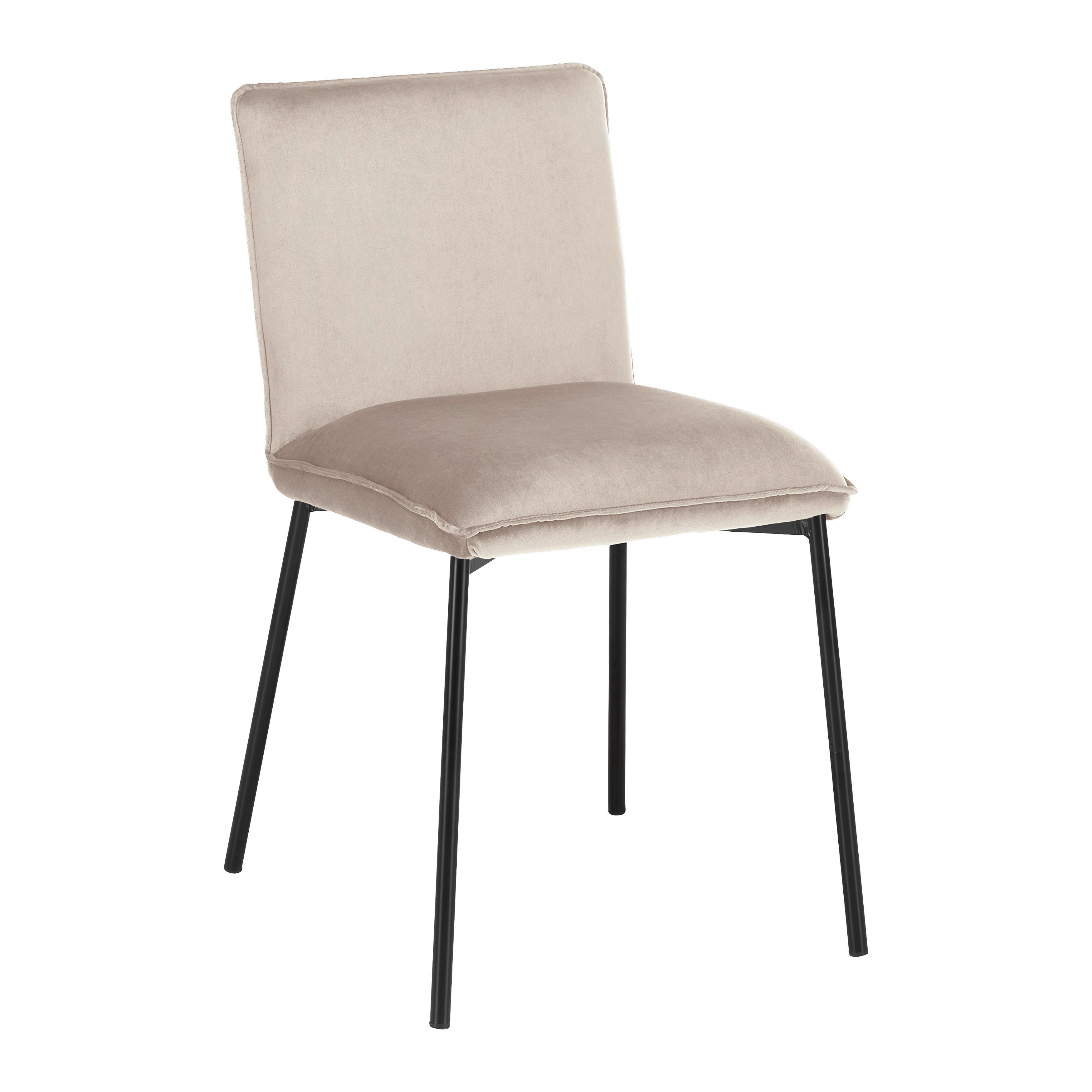 Stolička DARLA béžová - čierna/béžová, Modern, kov/drevo (49/81/55cm) - Bessagi Home