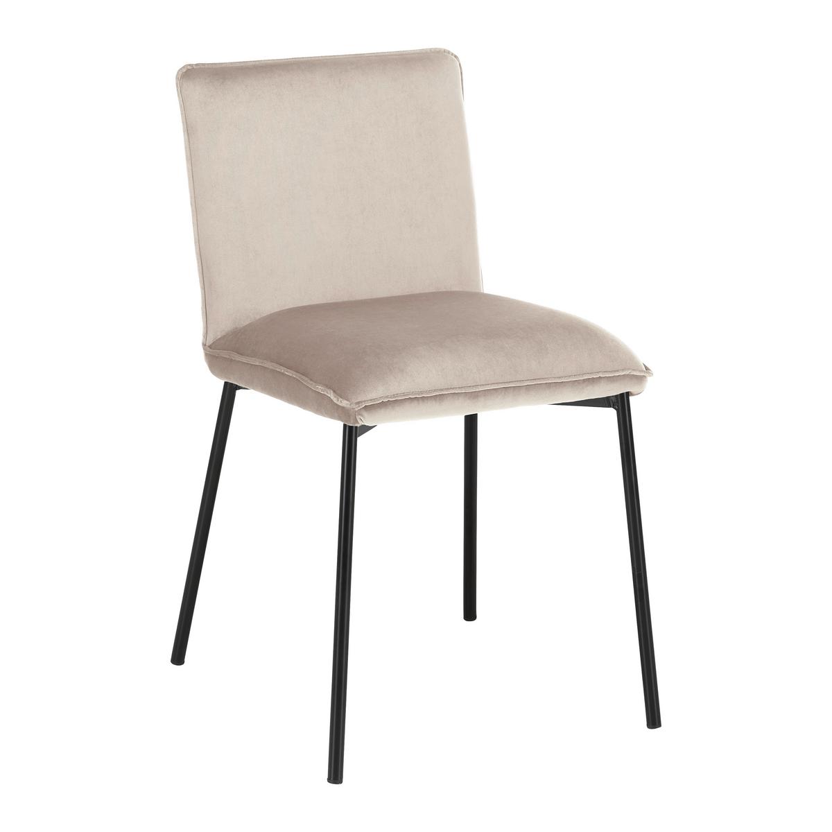 Židle DARLA béžová - černá/béžová, Moderní, kov/dřevo (49/81/55cm) - Bessagi Home