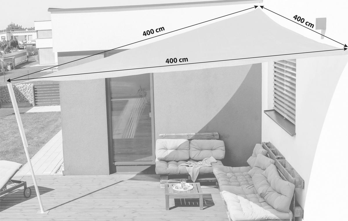 Sonnensegel Dreieck 4x4x4 M - Beige, Basics (400/400/400cm)