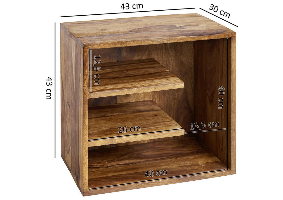 Nachtkästchen Echtholz H: 43 Cm Surnar - Sheeshamfarben, Design, Holz (43/43/30cm) - MID.YOU