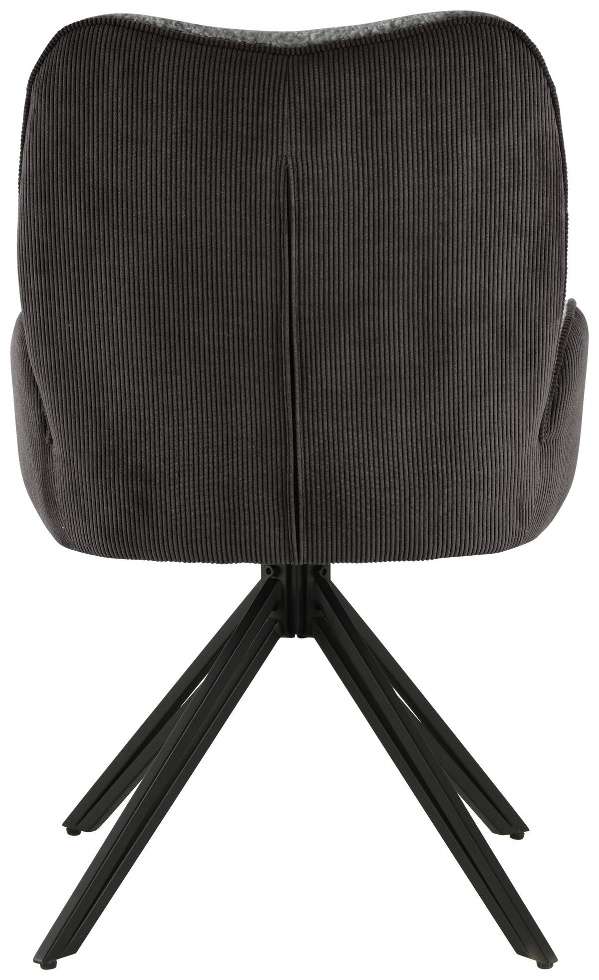 Armlehnstuhl Alessio - Schwarz/Grau, LIFESTYLE, Holz/Textil (54/87/62cm) - MID.YOU