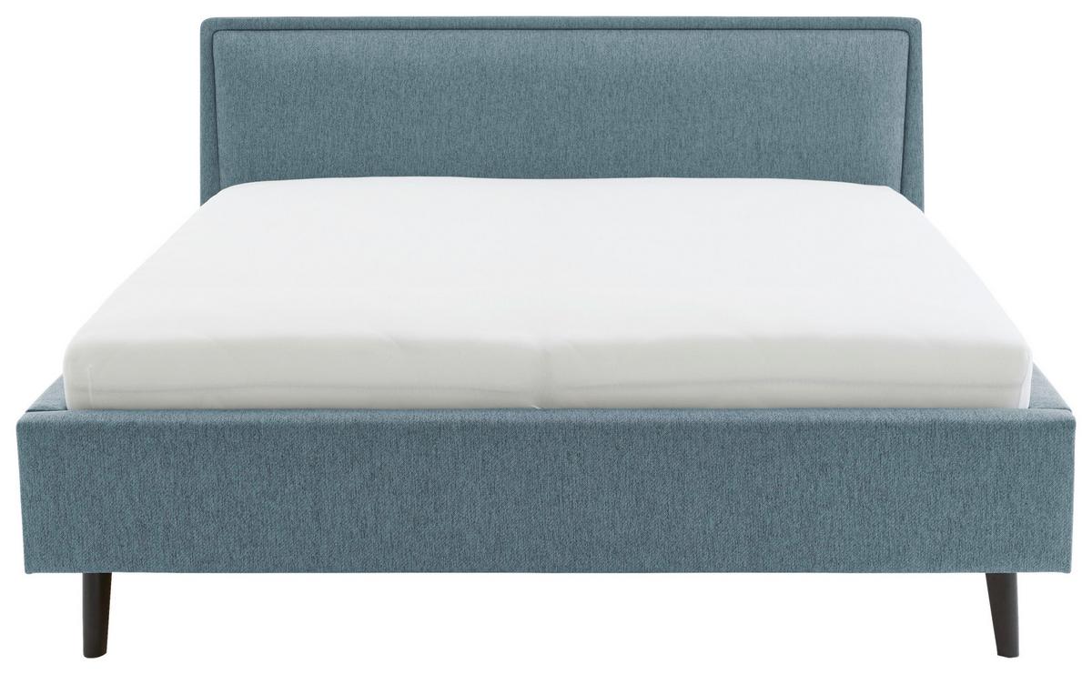 Polsterbett Frieda 140x200cm Blau, inkl. Bettkasten - Blau/Schwarz, KONVENTIONELL, Holz/Textil (140/200cm) - Livetastic