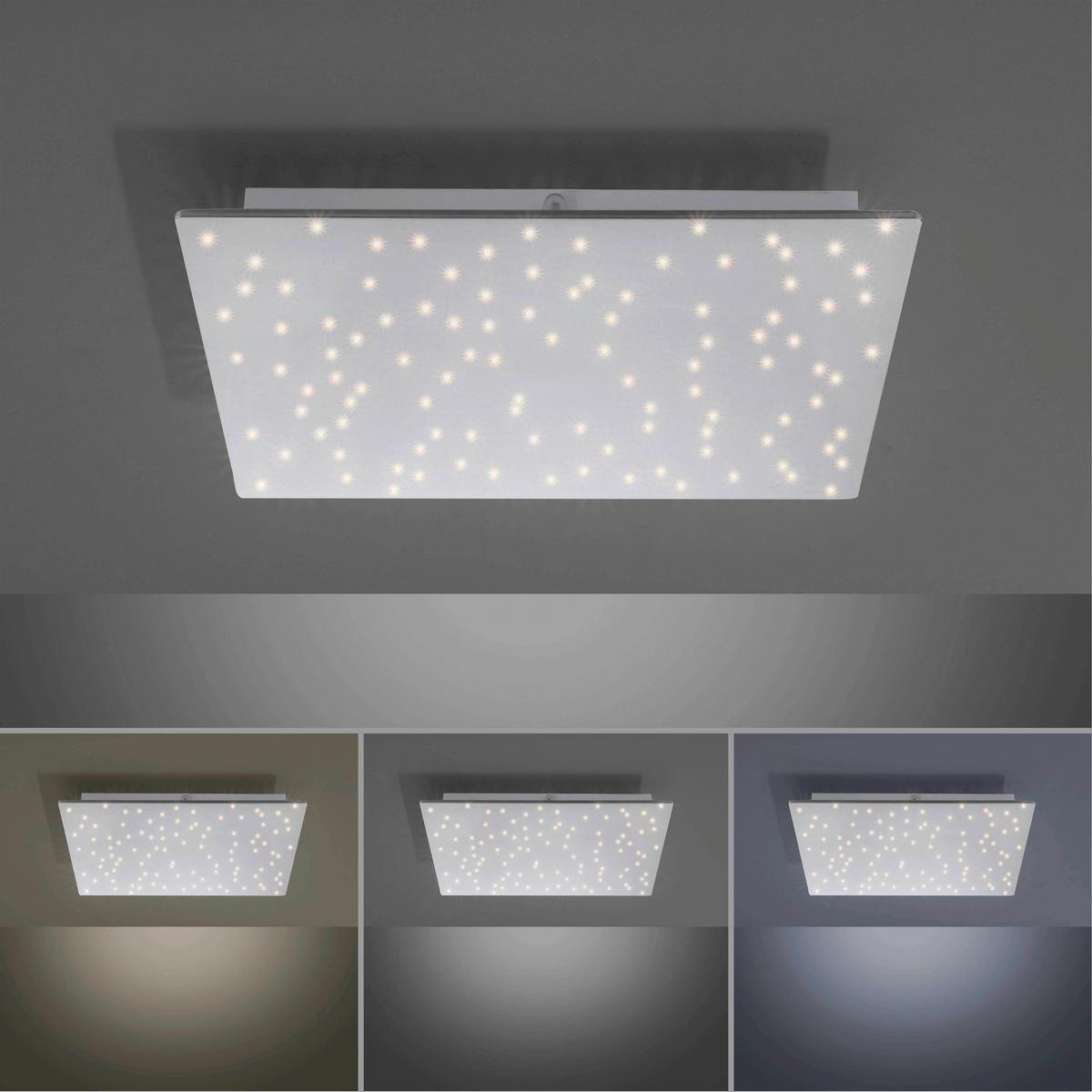 Led-deckenleuchte Sparkle L: 45 Cm Dimmbar Mit Fernbedienung - Silberfarben, Design, Metall (45/45/5cm)