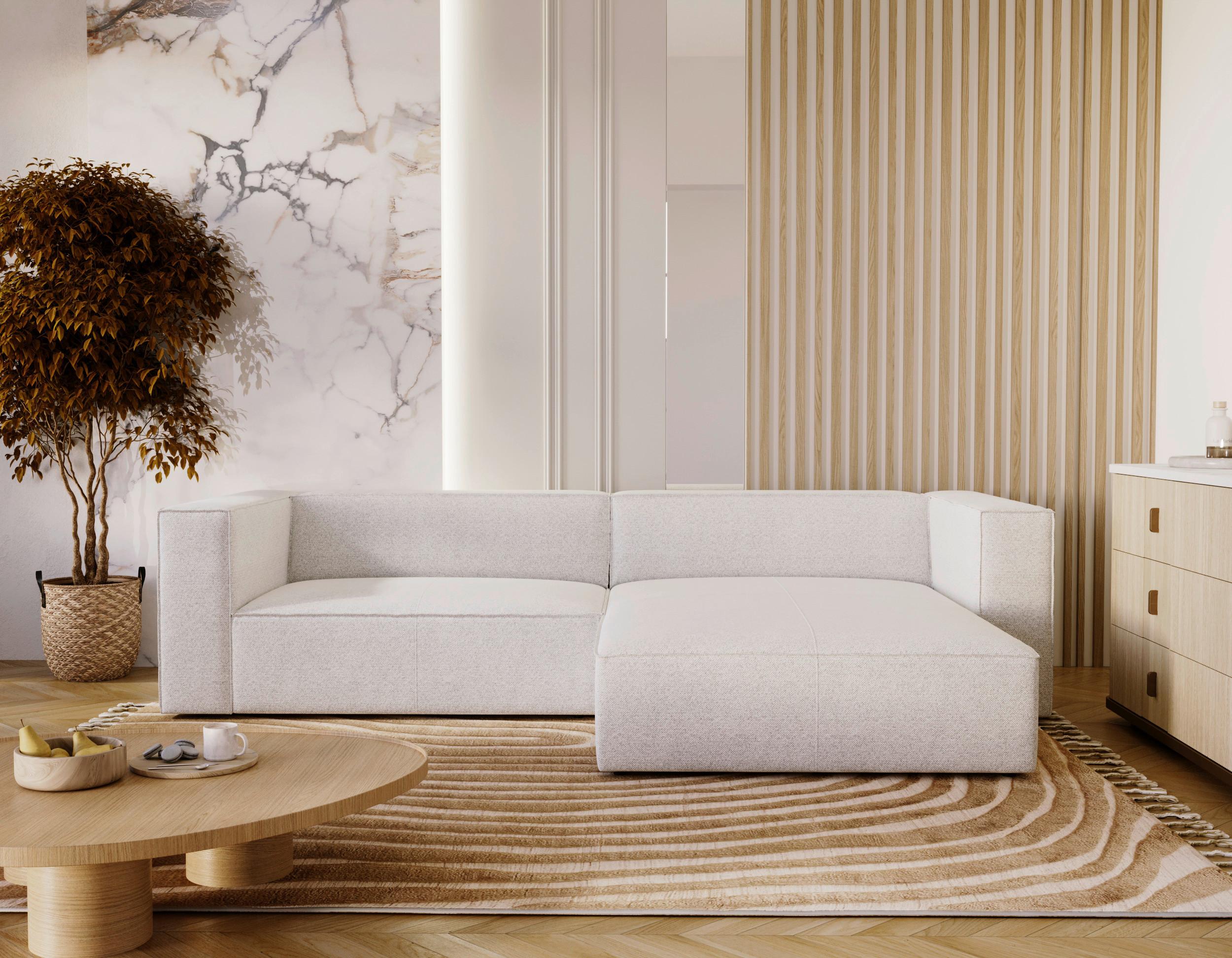 Ecksofa Arona Hellgrau 278x68 Cm - Hellgrau/Schwarz, Design, Textil (278/174cm) - Livetastic