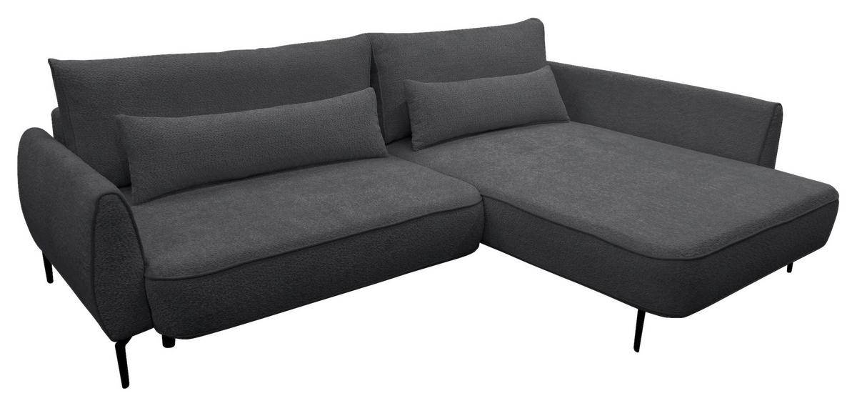 Ecksofa Abriamo Dunkelgrau 273x204 Cm - Dunkelgrau/Creme, Design, Textil (273/204cm) - MID.YOU