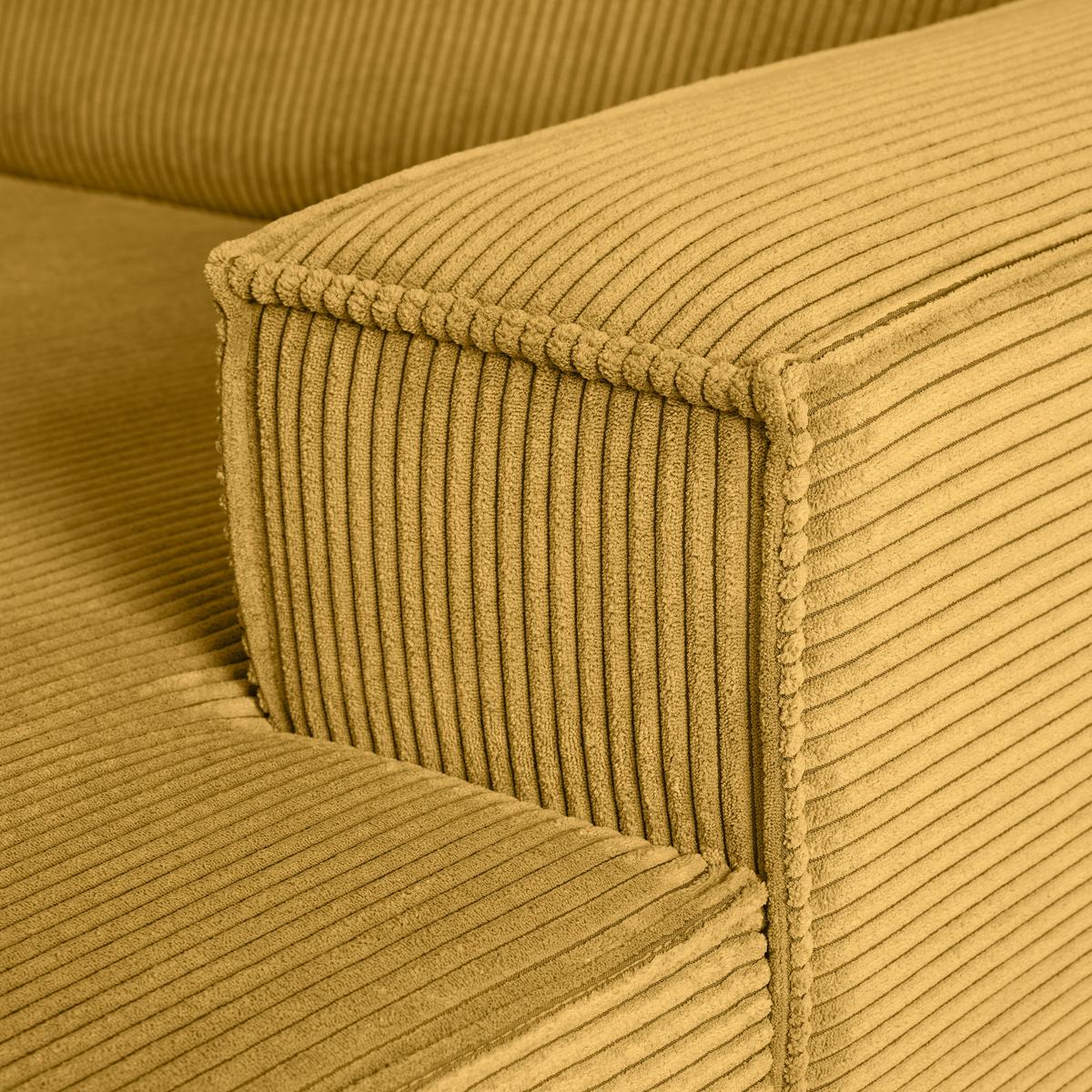 Rohová sedačka LOFT, pravá, horčicovožltý menčester - horčicovožltá/čierna, Modern, textil/plast (265/75/172cm) - Mömax