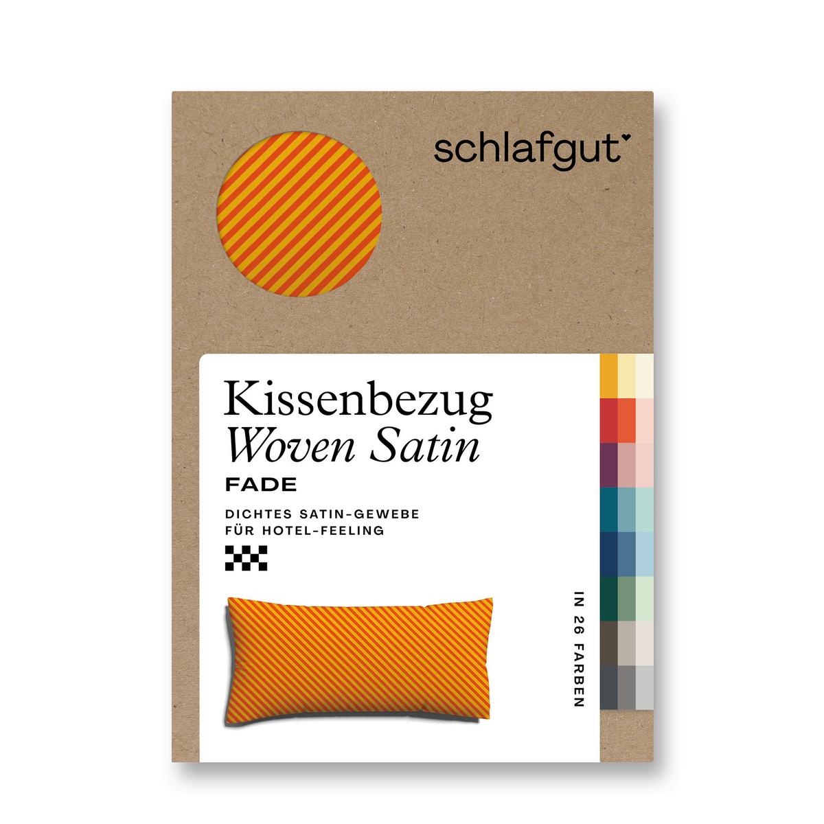 Kopfpolsterbezug Woven Satin Fade - Gelb/Rot, Basics, Textil (40/80cm) - Schlafgut
