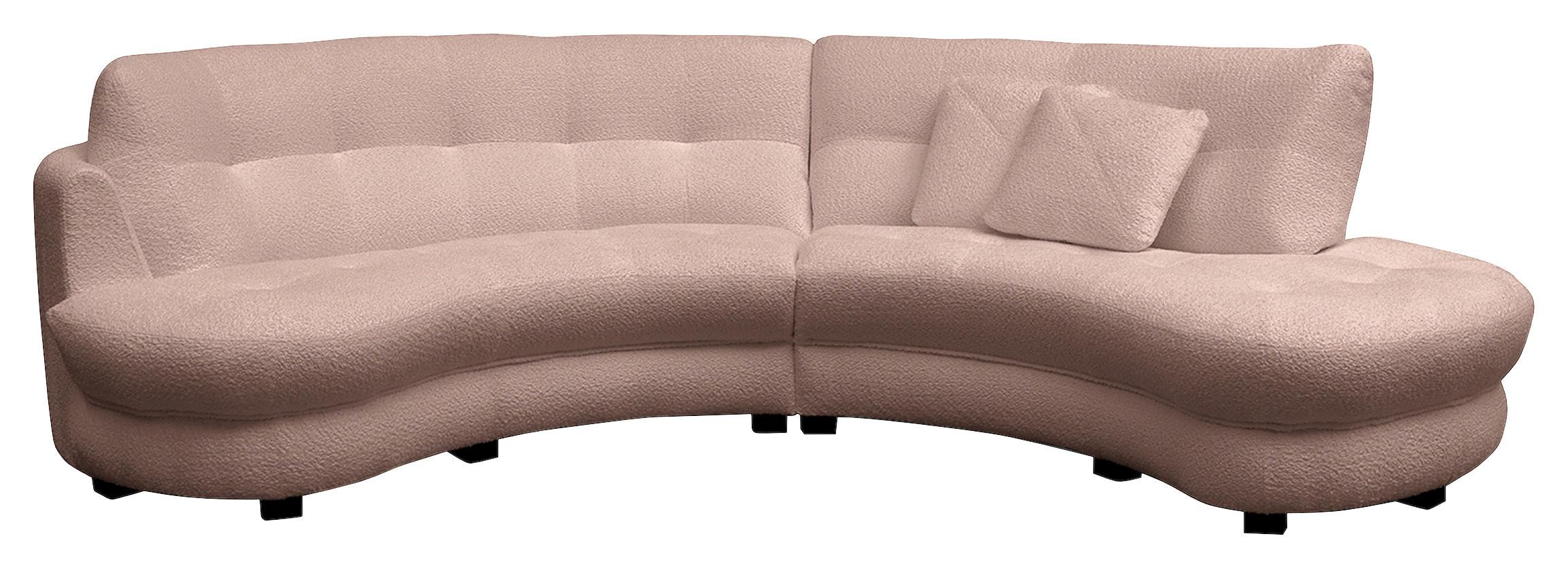 Ecksofa Bretina, Rosa S: 300x113 cm - Schwarz/Weiß, Design, Textil (300/113cm) - Livetastic