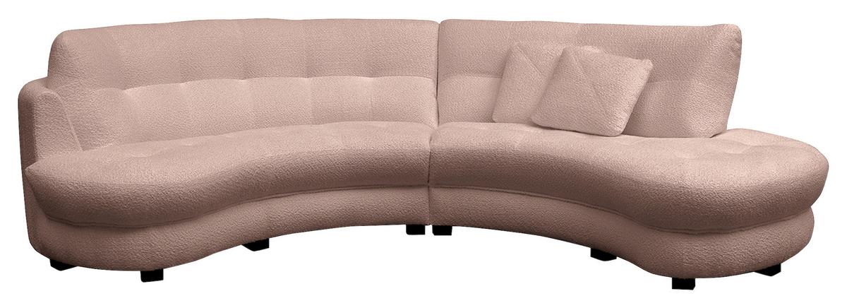 Ecksofa Bretina, Rosa S: 300x113 cm - Schwarz/Weiß, Design, Textil (300/113cm) - Livetastic