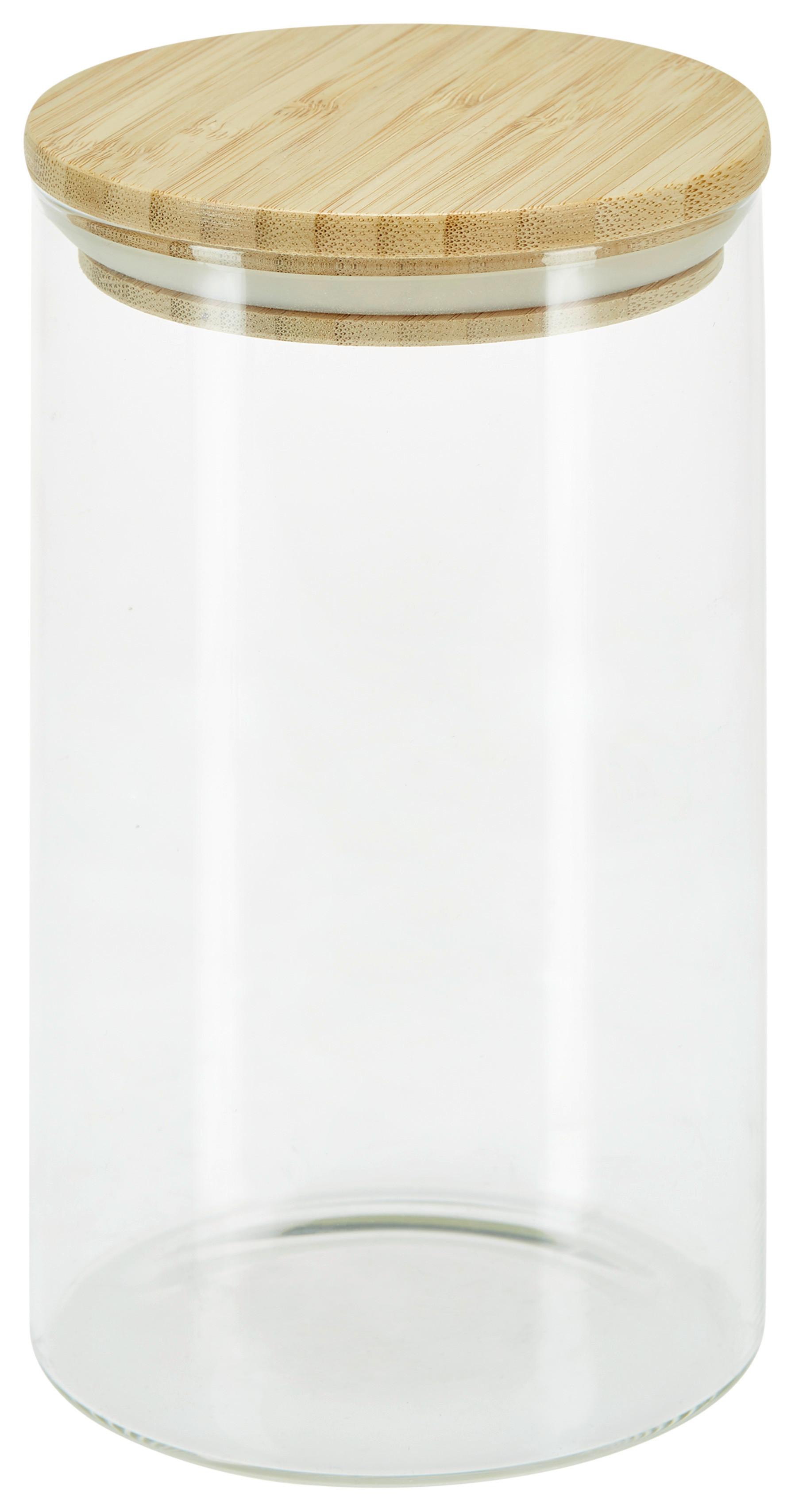Vorratsglas aus Glas Cristin ca. 1 L, mit Bambusdeckel